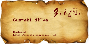 Gyaraki Éva névjegykártya